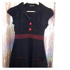 Ruby Rox size 5 pin up style dress black and red